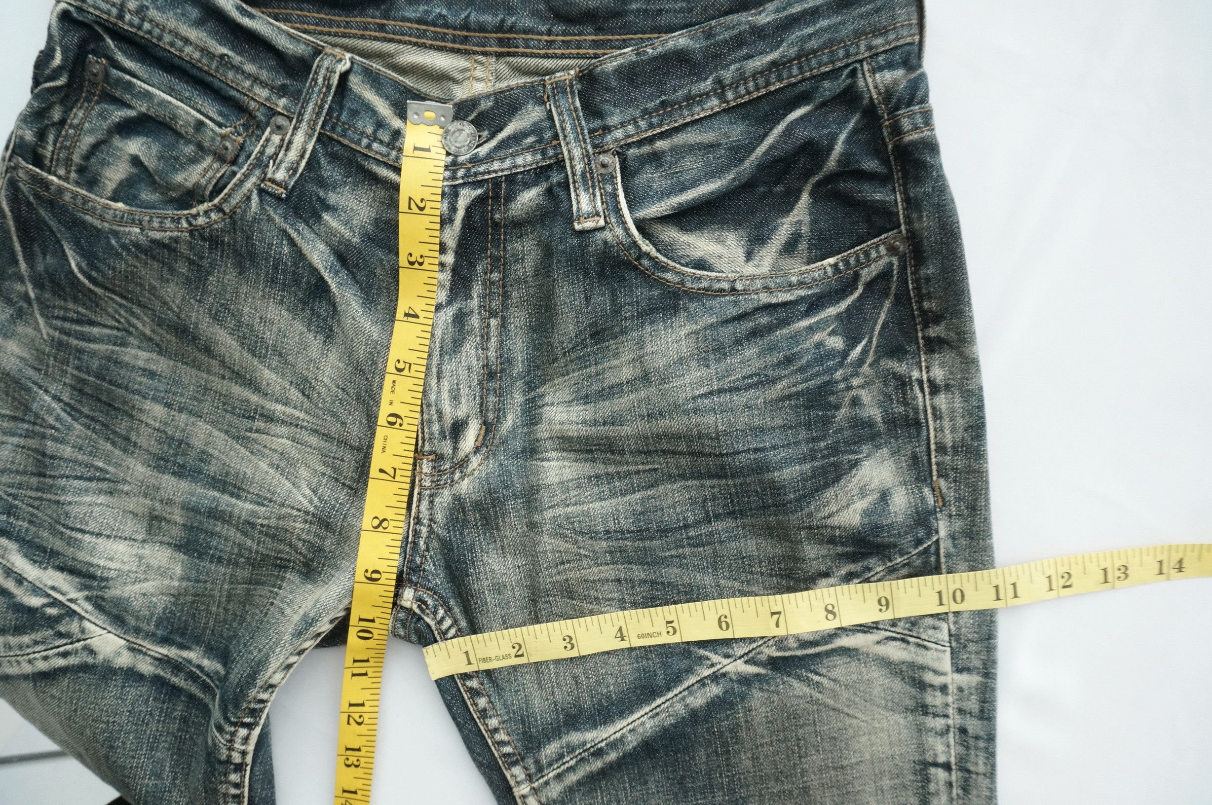 Japanese Brand Rare EDGE RUPERT Distressed Patchwork Low rise Jeans Size US 31 - 19 Thumbnail