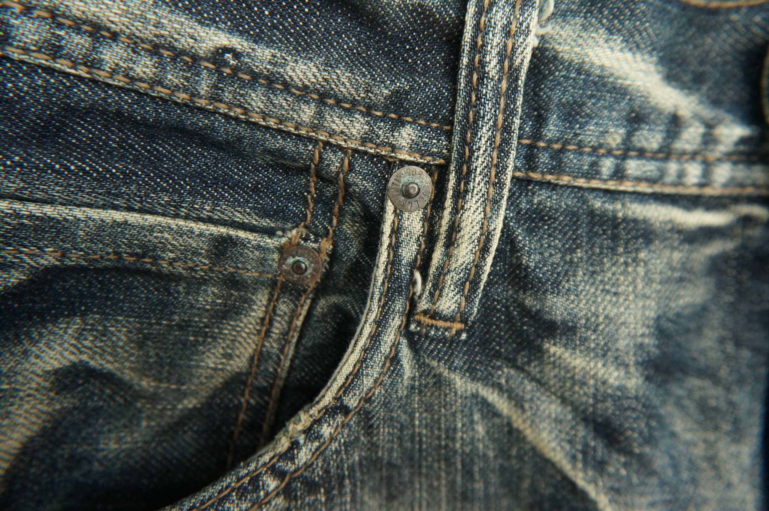 Japanese Brand Rare EDGE RUPERT Distressed Patchwork Low rise Jeans Size US 31 - 9 Thumbnail
