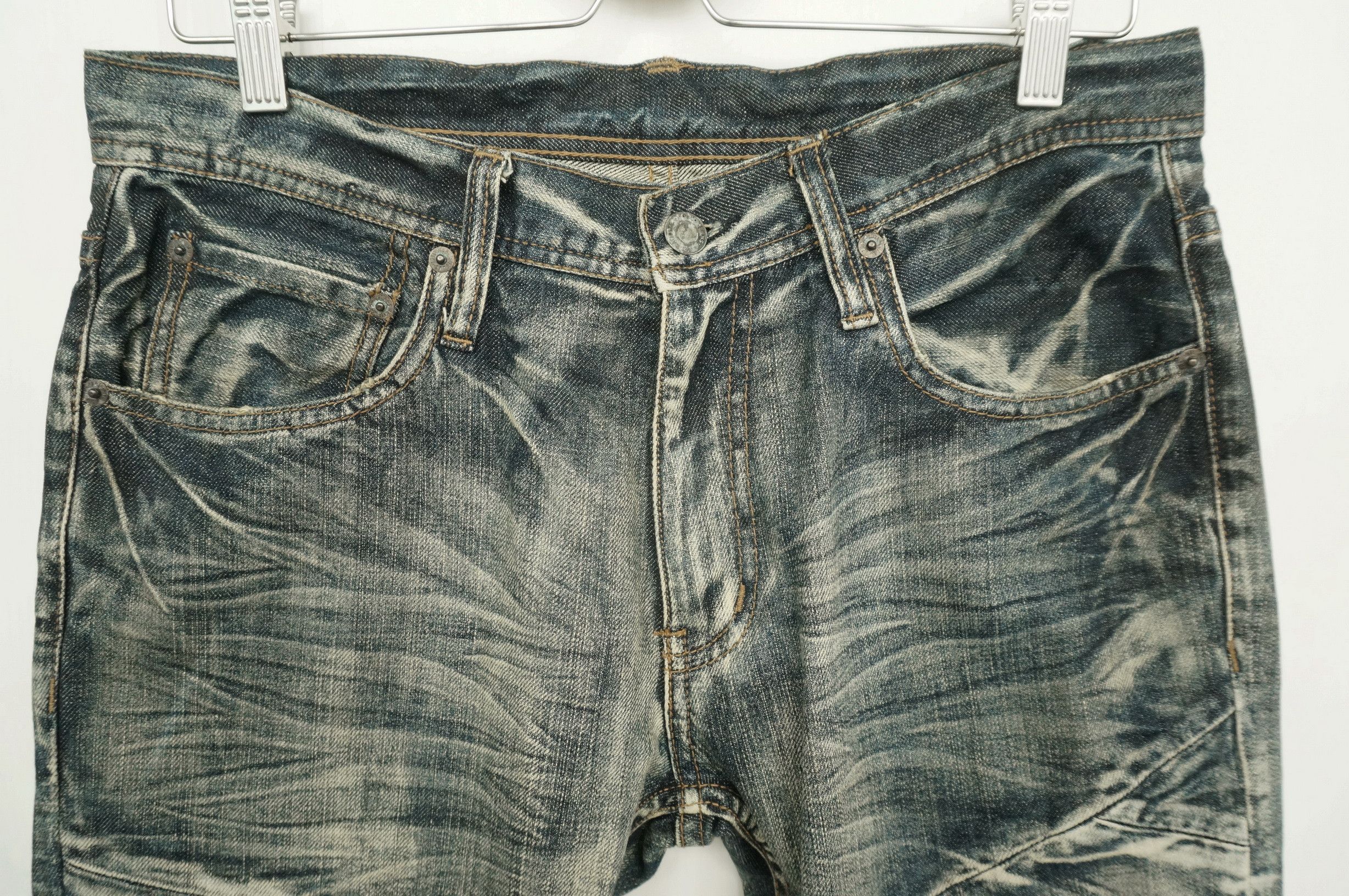 Japanese Brand Rare EDGE RUPERT Distressed Patchwork Low rise Jeans Size US 31 - 4 Thumbnail