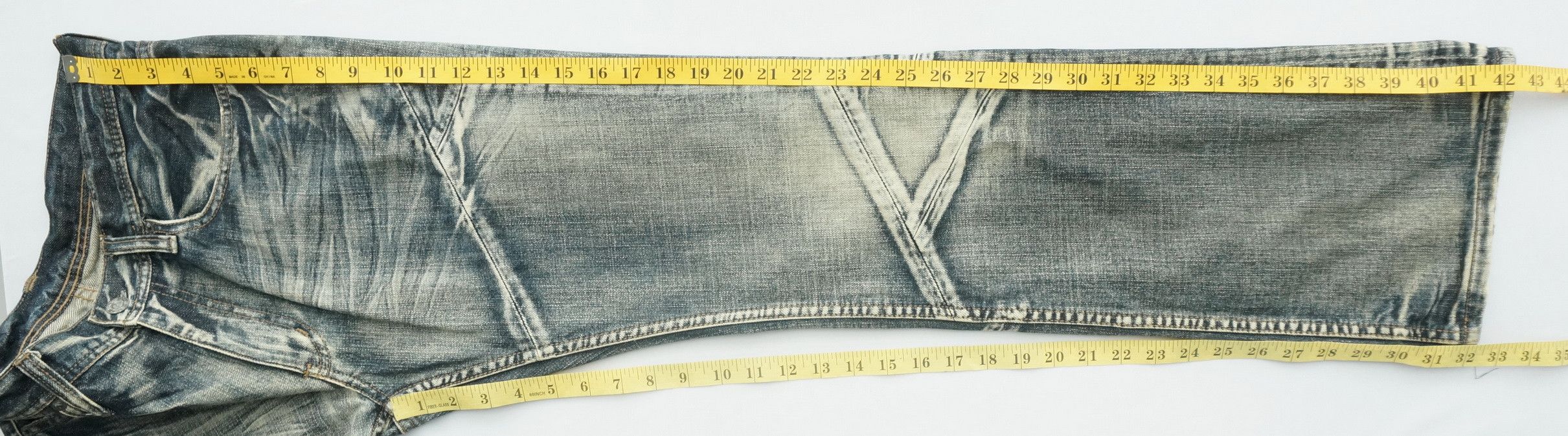 Japanese Brand Rare EDGE RUPERT Distressed Patchwork Low rise Jeans Size US 31 - 20 Thumbnail