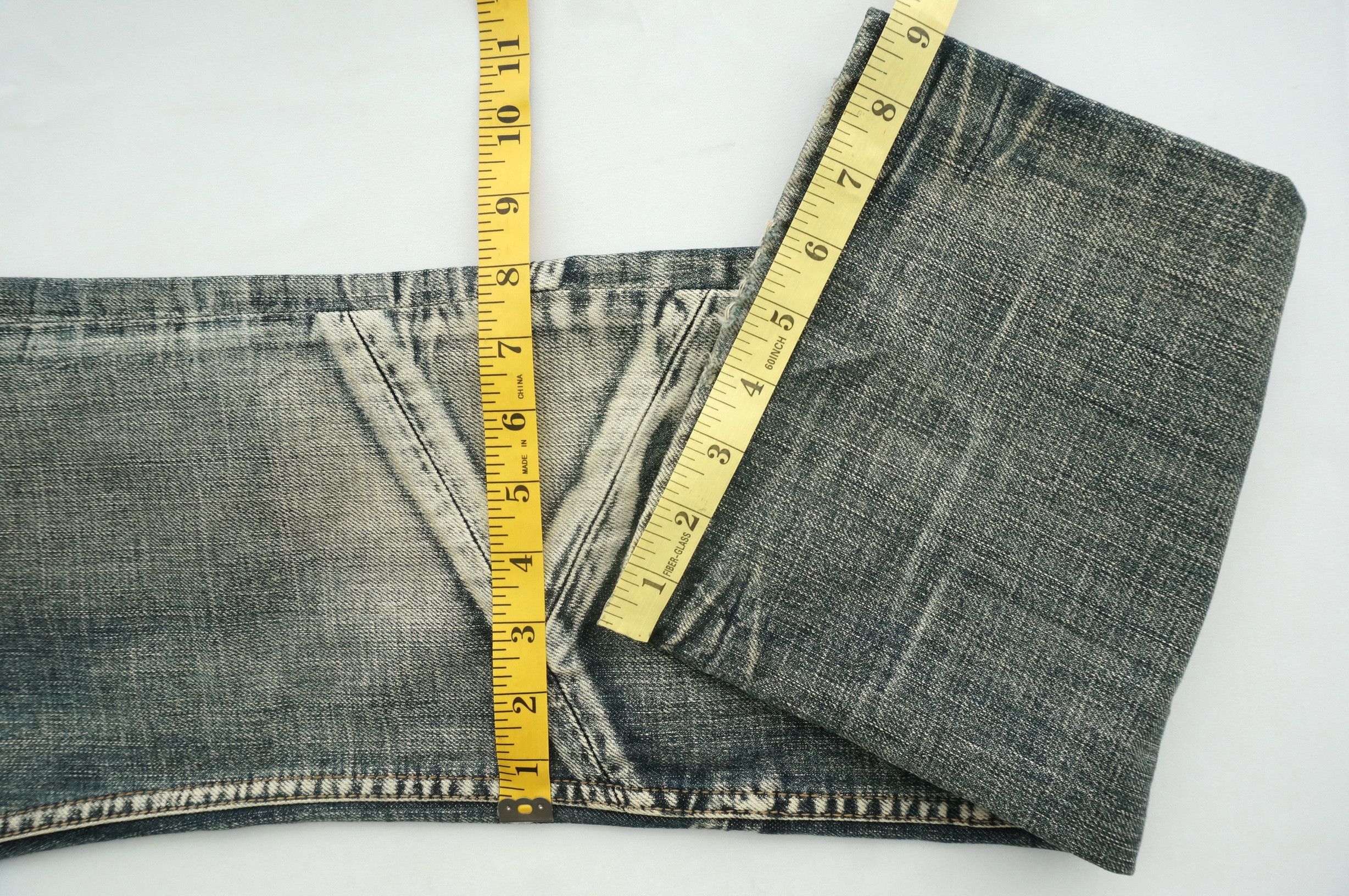 Japanese Brand Rare EDGE RUPERT Distressed Patchwork Low rise Jeans Size US 31 - 21 Thumbnail