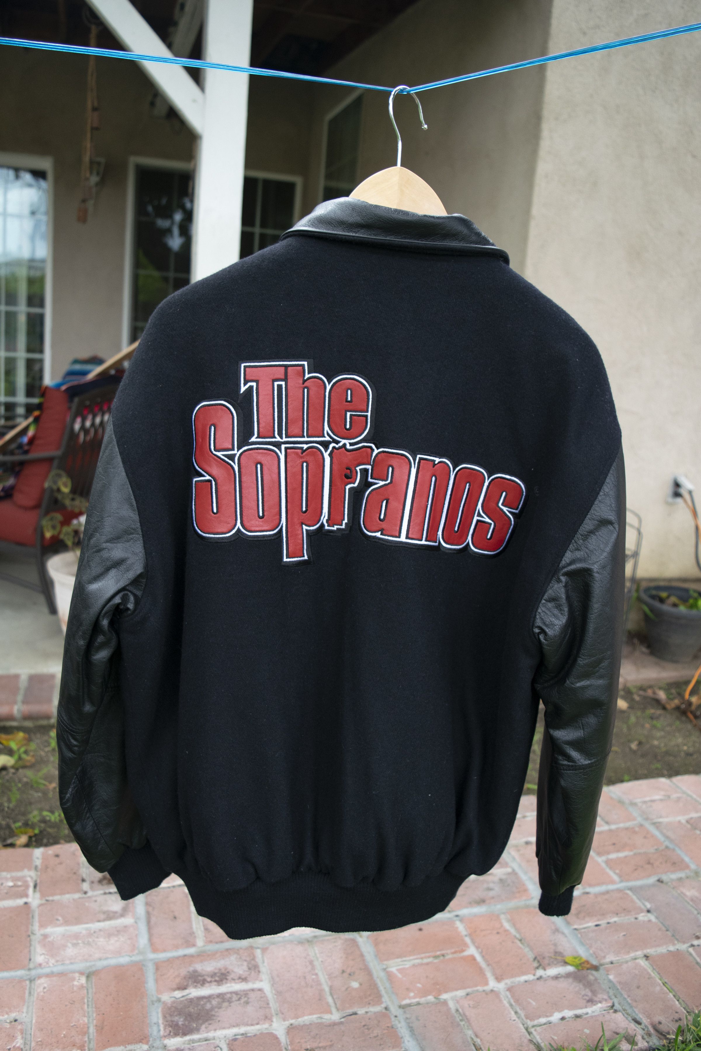 Vintage The Sopranos HBO Leather Tweed Varsity Letterman Jacket