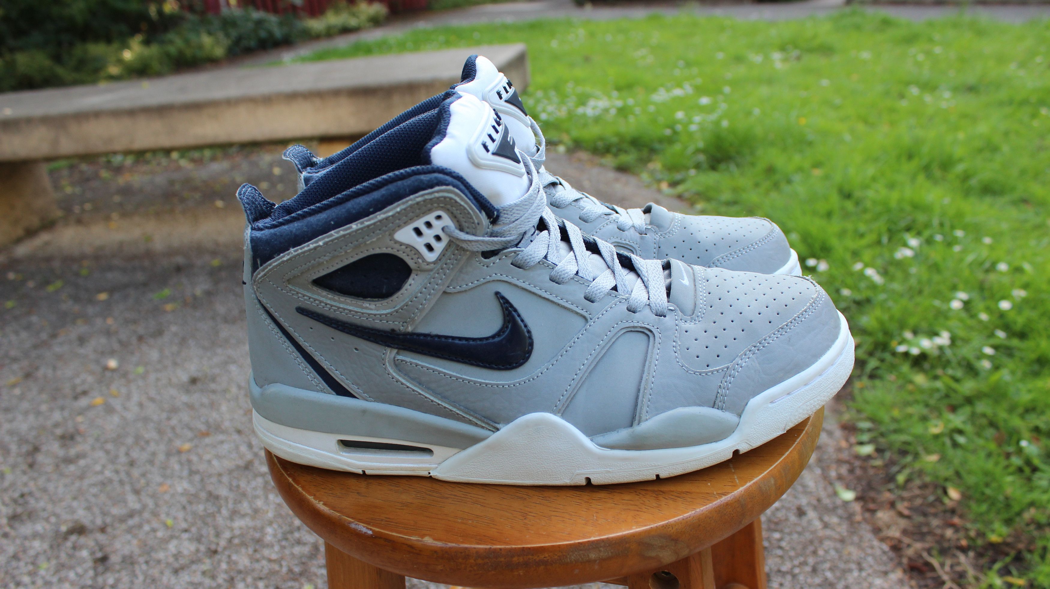 Nike nike air flight falcon grey navy Grailed