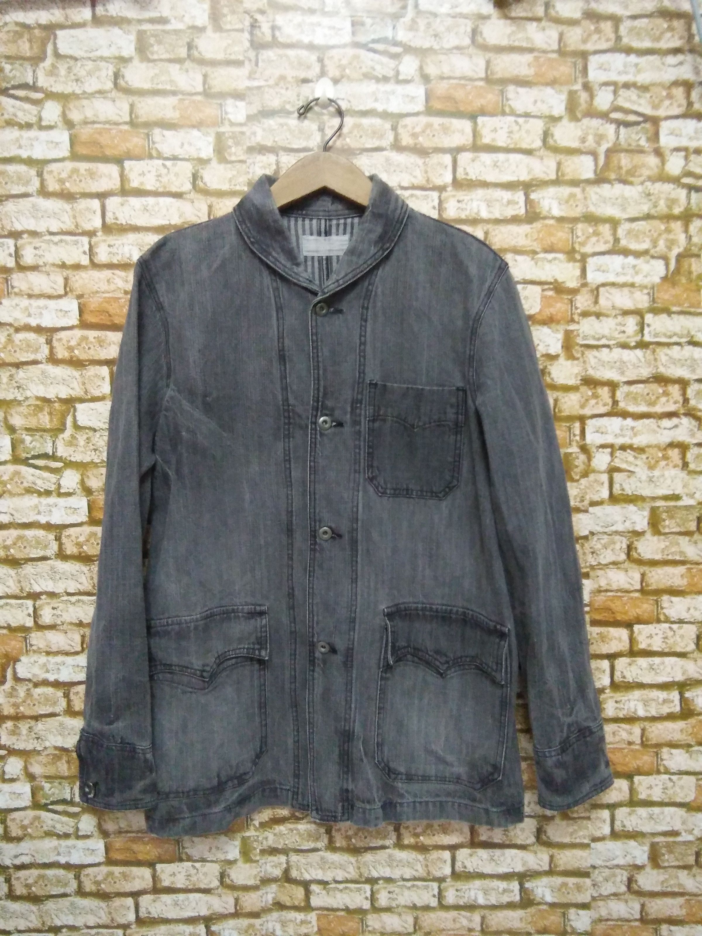 Japanese Brand SPELLBOUND japan chore jacket denim enzyme washed (A119) Size US M / EU 48-50 / 2 - 1 Thumbnail