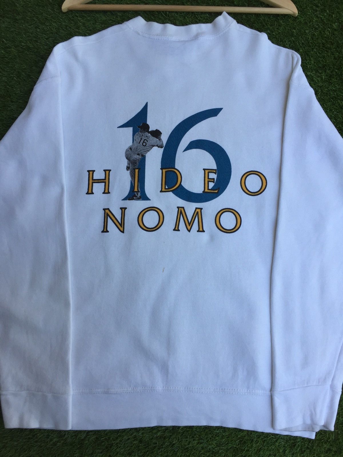 MLB Vintage Dodgers 1995 Hideo Nomo No 16 MLB Sweatshirt Size US XL / EU 56 / 4 - 7 Thumbnail