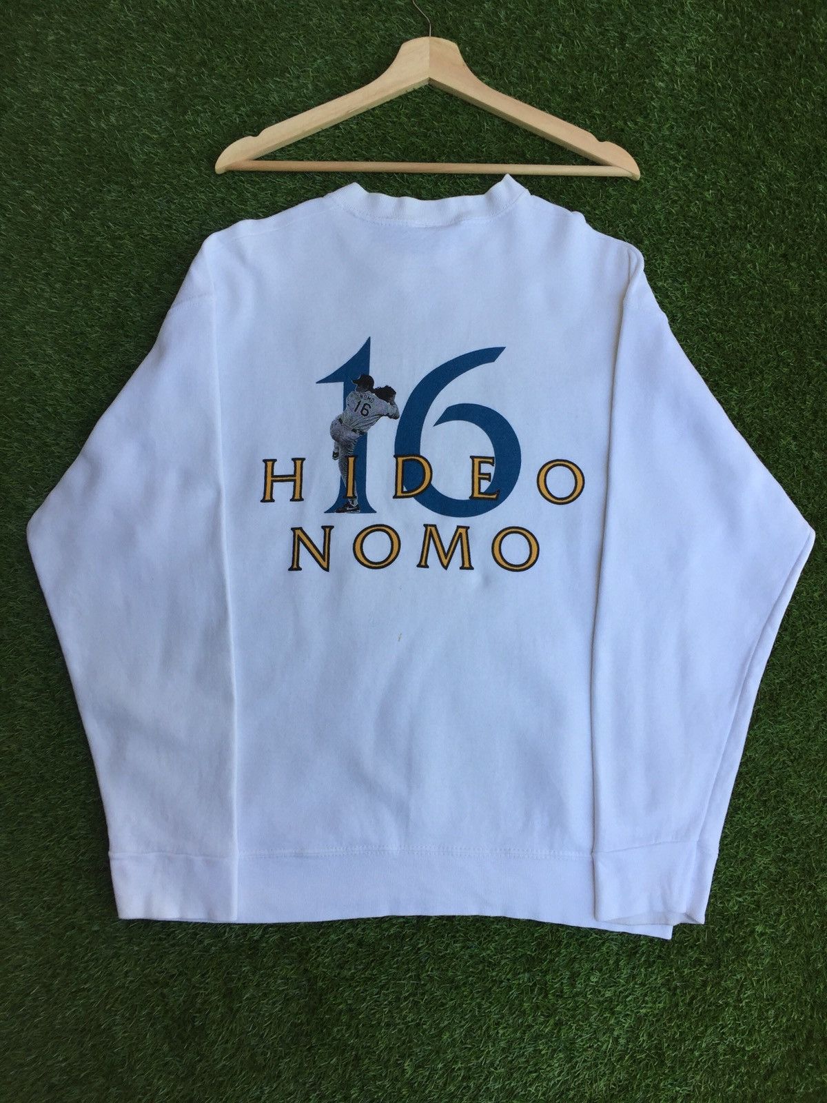 MLB Vintage Dodgers 1995 Hideo Nomo No 16 MLB Sweatshirt Size US XL / EU 56 / 4 - 1 Thumbnail
