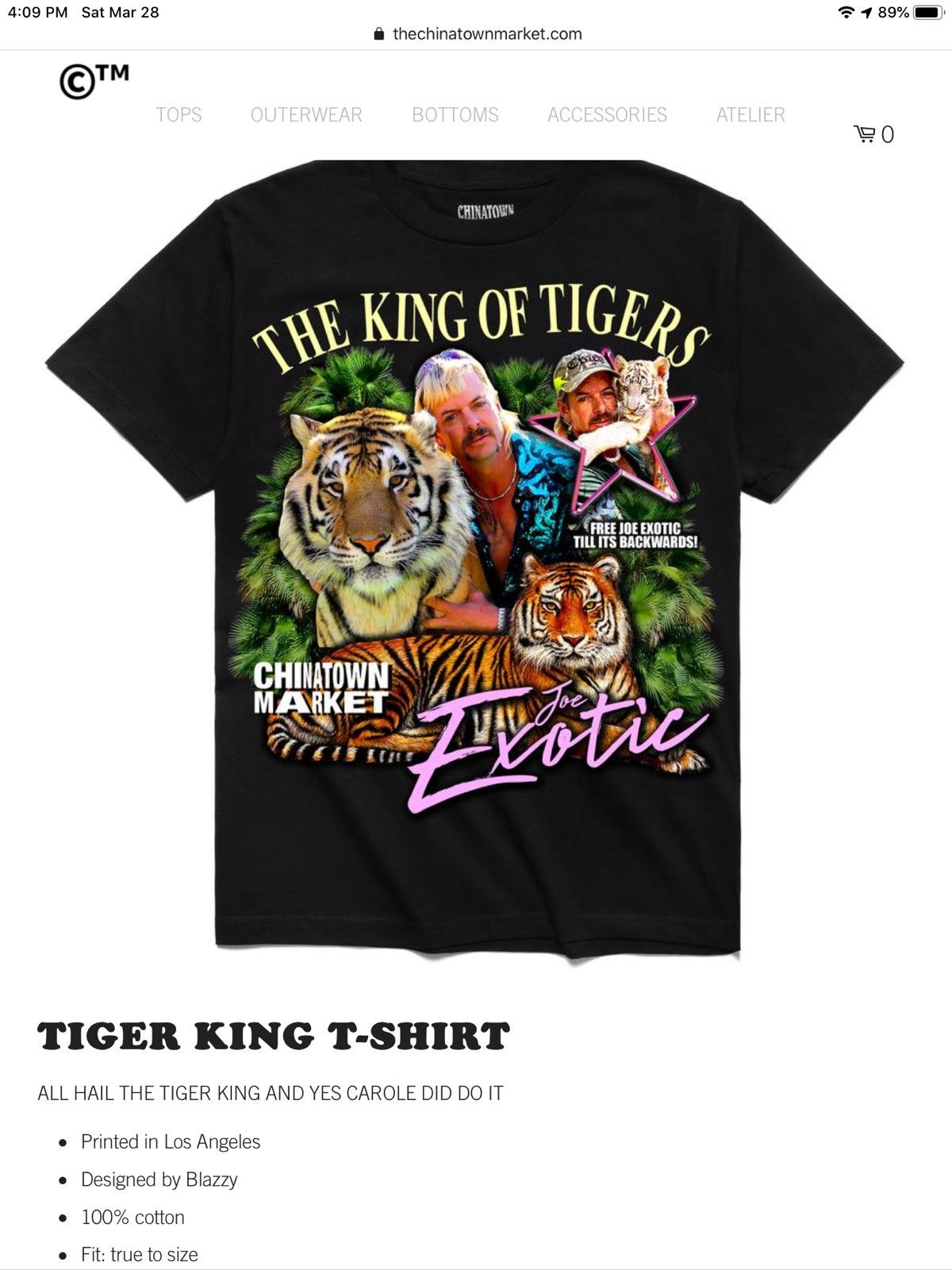 Market Chinatown Market Joe Exotic Tiger King T-shirt *Confirmed | Grailed