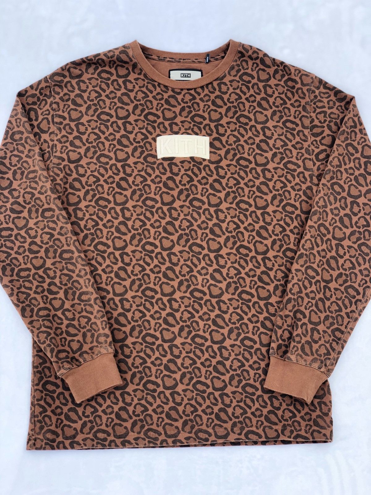 Kith kith cheetah print box logo long sleeve tee Medium | Grailed