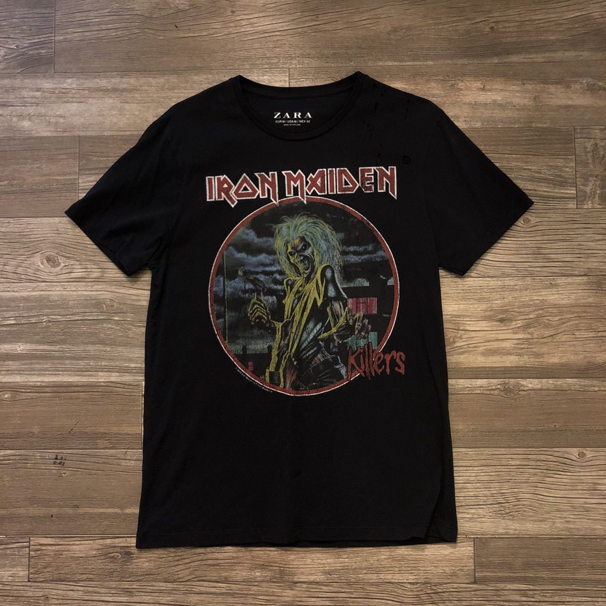 Zara Iron Maiden Killers Distressed Band Tee (Zara) | Grailed