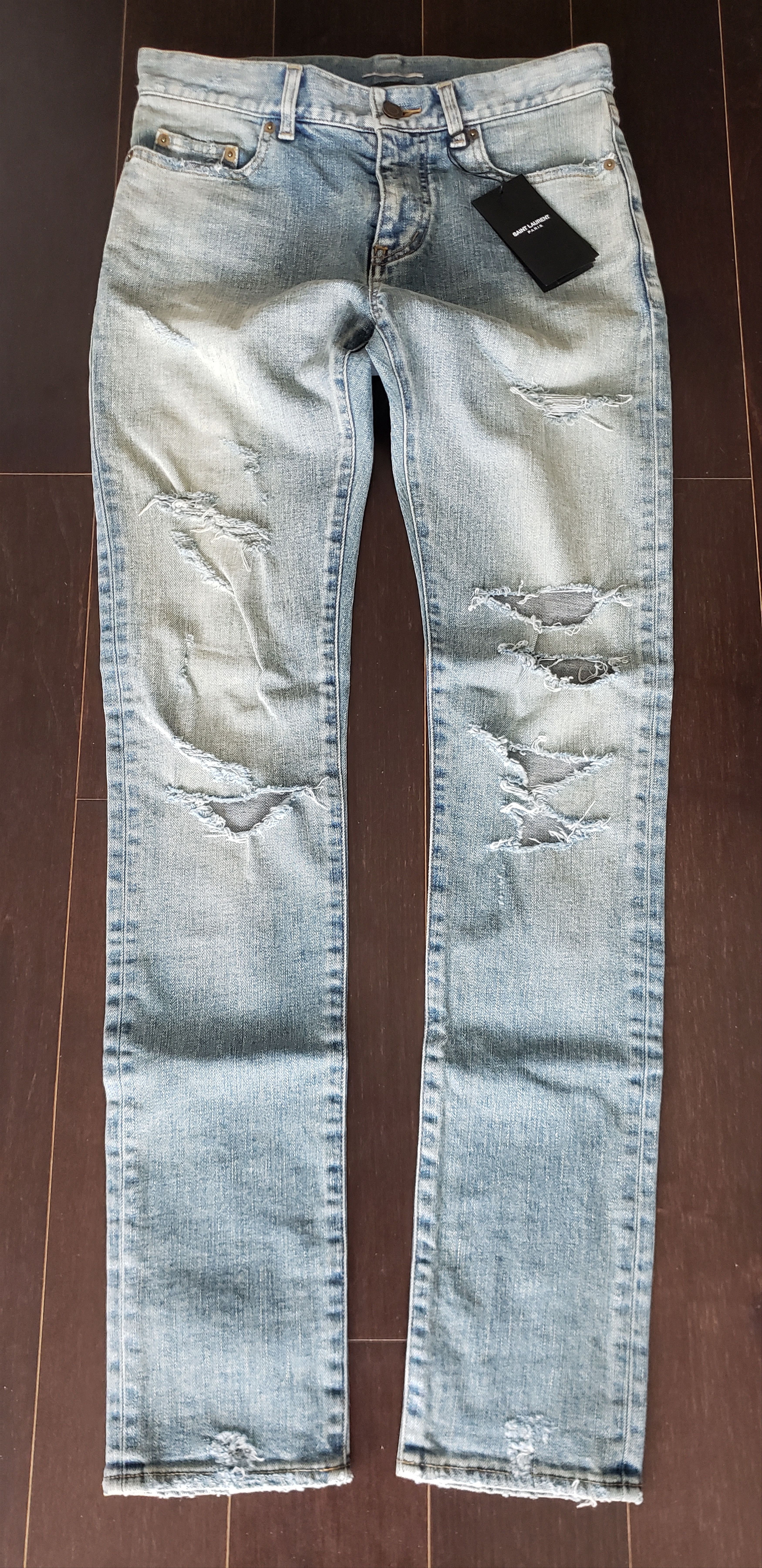 Saint Laurent Paris Distressed Denim Size US 28 / EU 44 - 1 Thumbnail