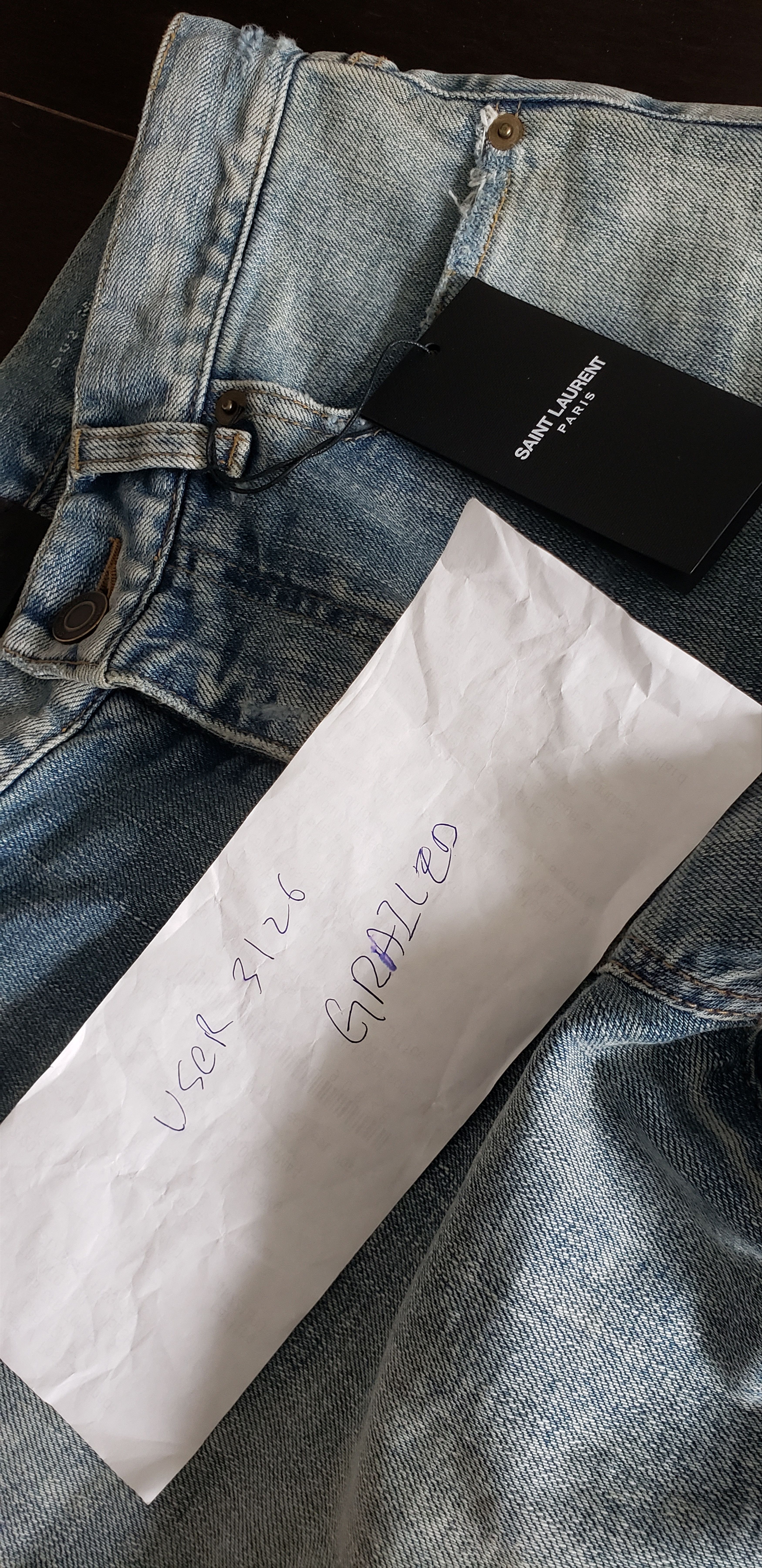 Saint Laurent Paris Distressed Denim Size US 28 / EU 44 - 9 Thumbnail