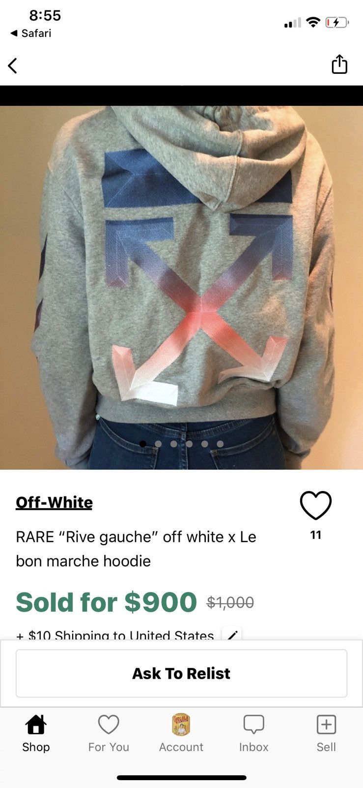 Off white rive gauche hoodie hotsell