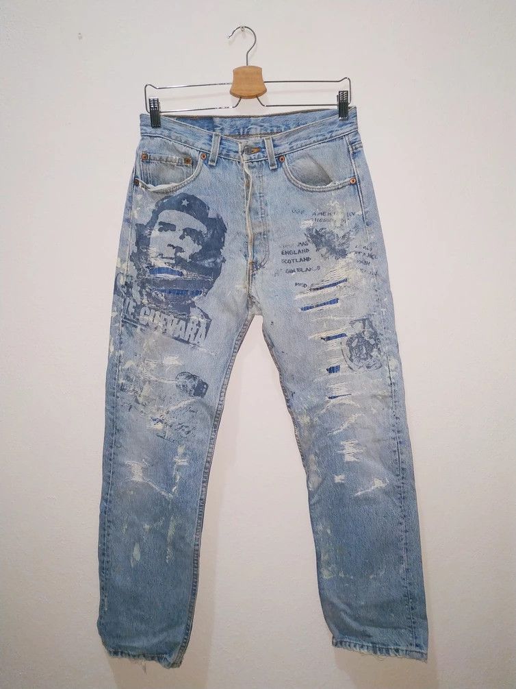 Custom × Levi's Levis 501 Custom Distressed Destroyed Che