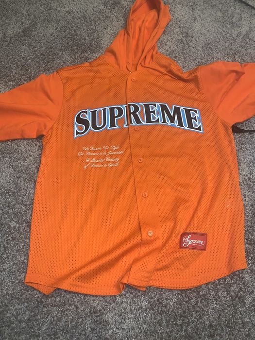 Supreme Mesh Hooded Baseball Jersey