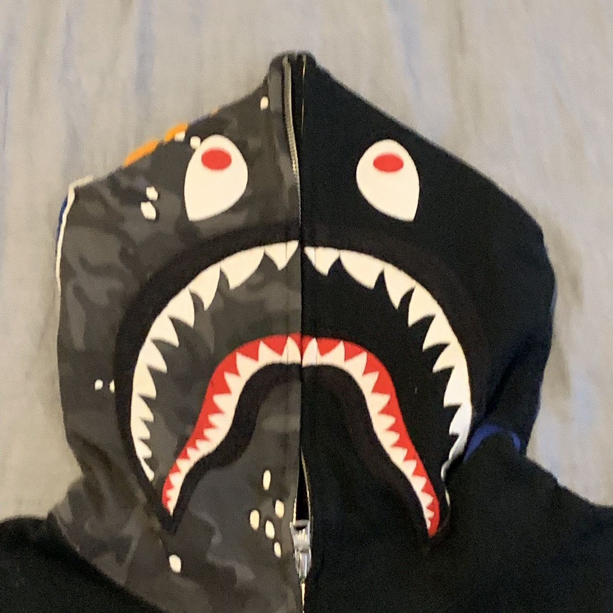 Bape Bape x Stussy Shark Hoodie Black Medium | Grailed