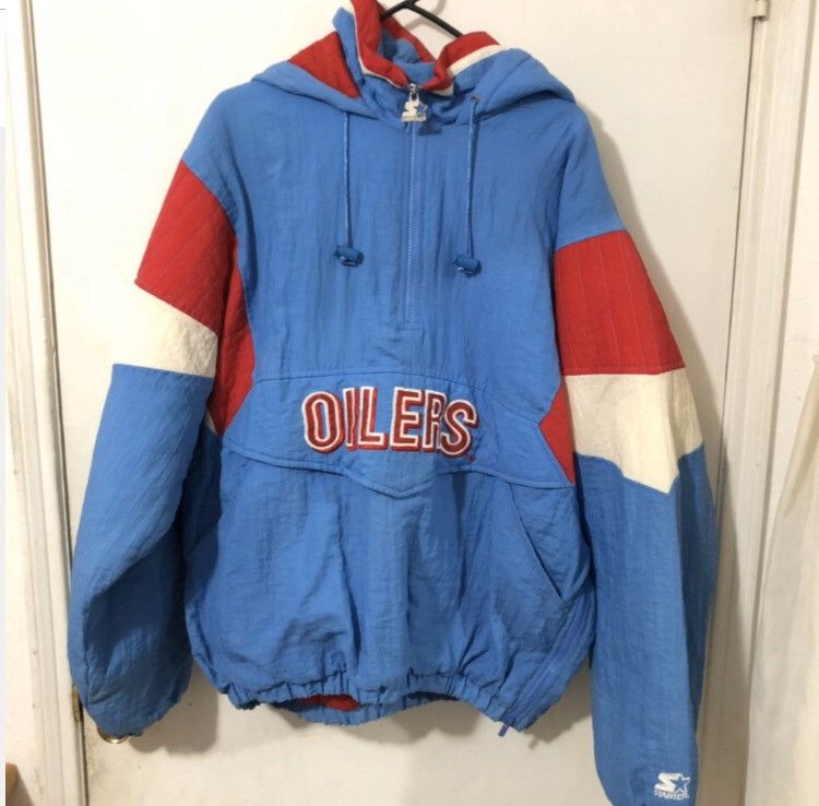 Vintage Houston Oilers Starter Jacket Kangaroo Pouch Youth Size Large deals RARE