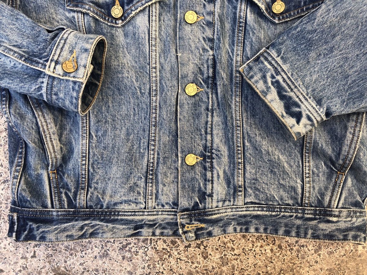 DENIM & TERRY popular HOODED CROP TRUCKER JACKET