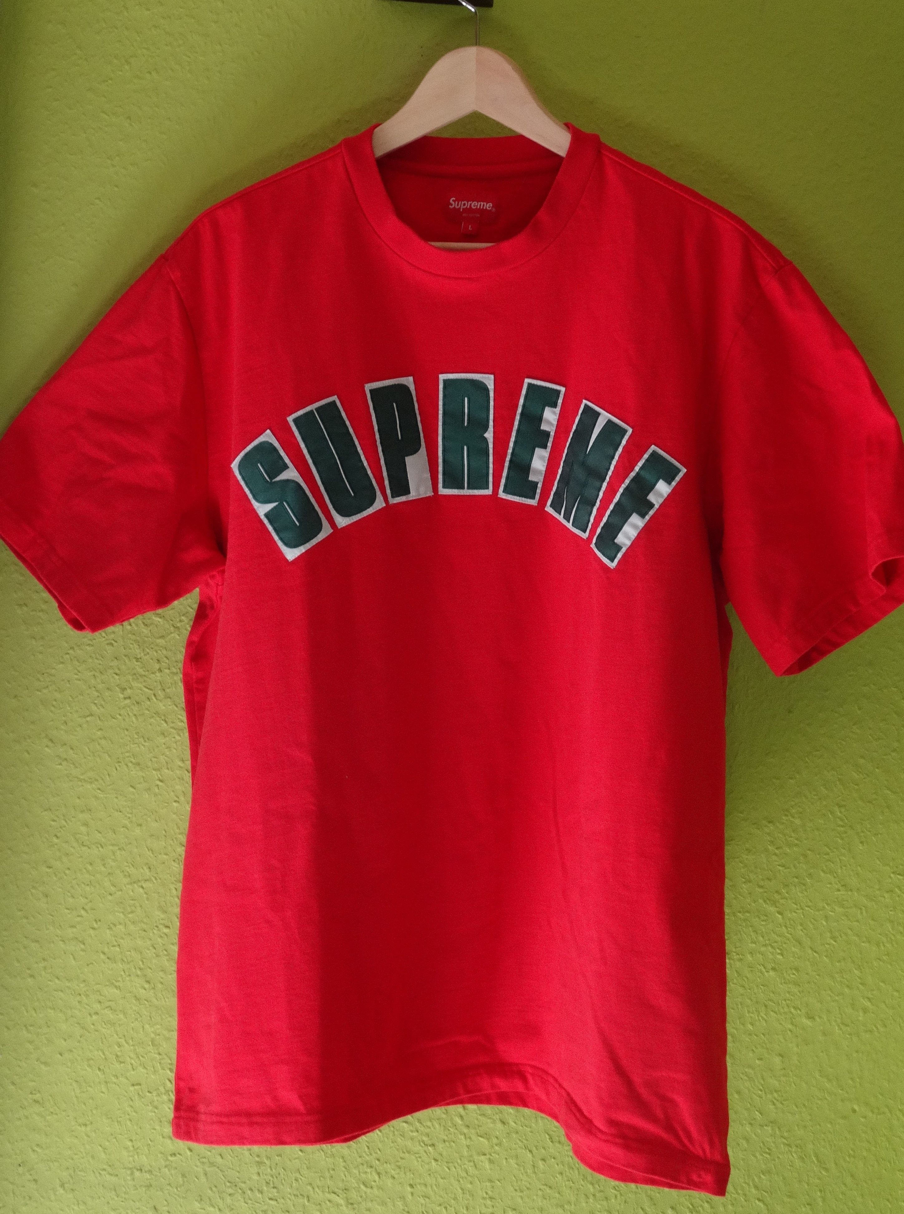 Supreme Supreme Arc Appliqué S/S Top Style: Red | Grailed