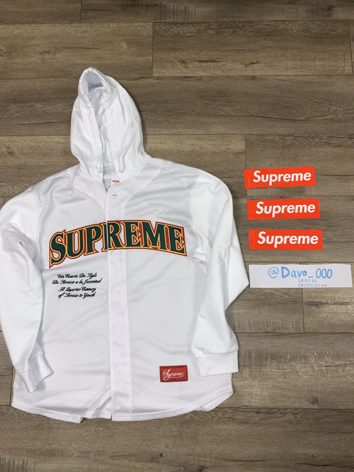 Supreme Mesh Hooded Baseball Jersey