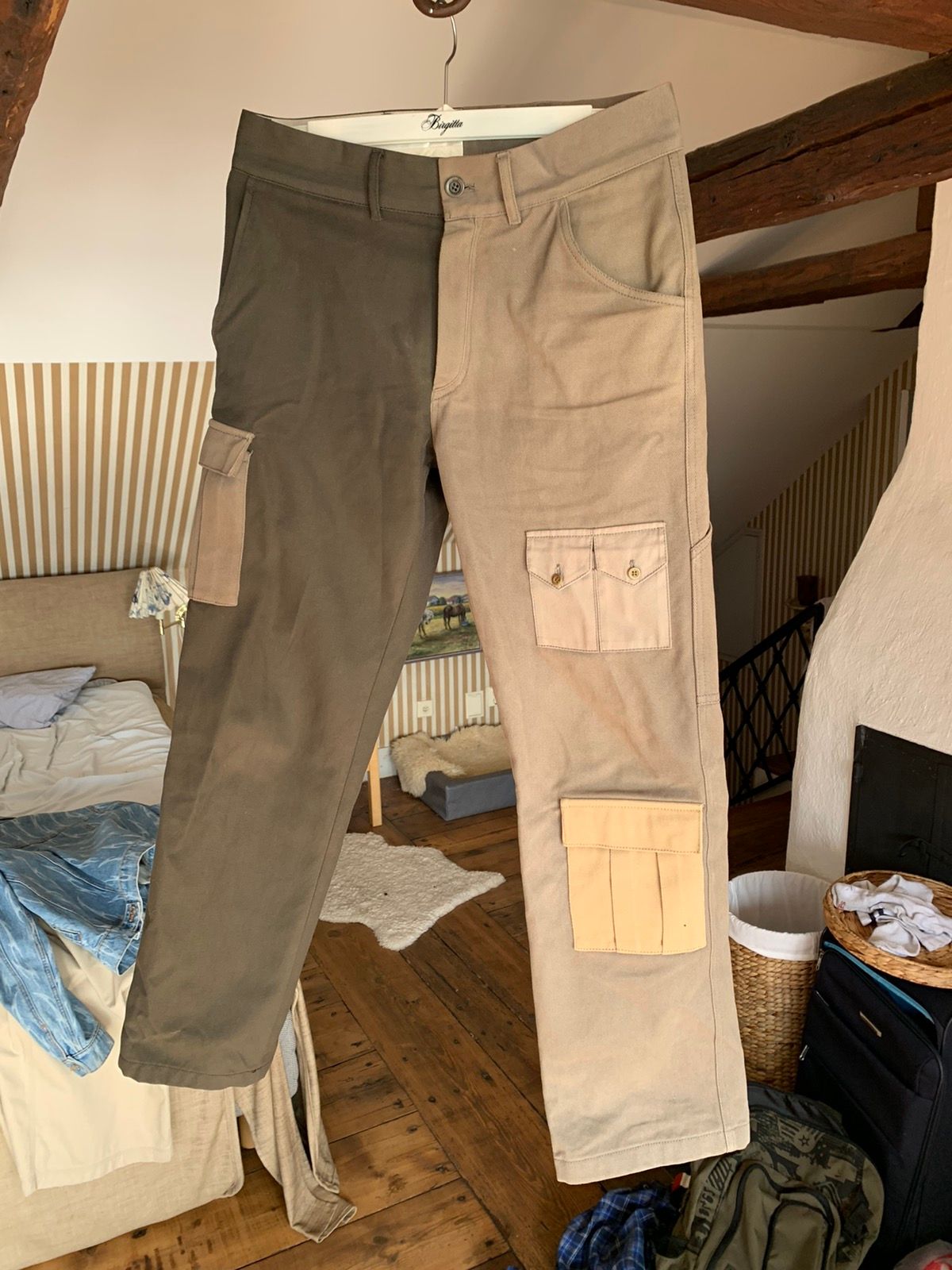 image of Gosha Rubchinskiy 50/50 Army Pants in Green, Men's (Size 30)