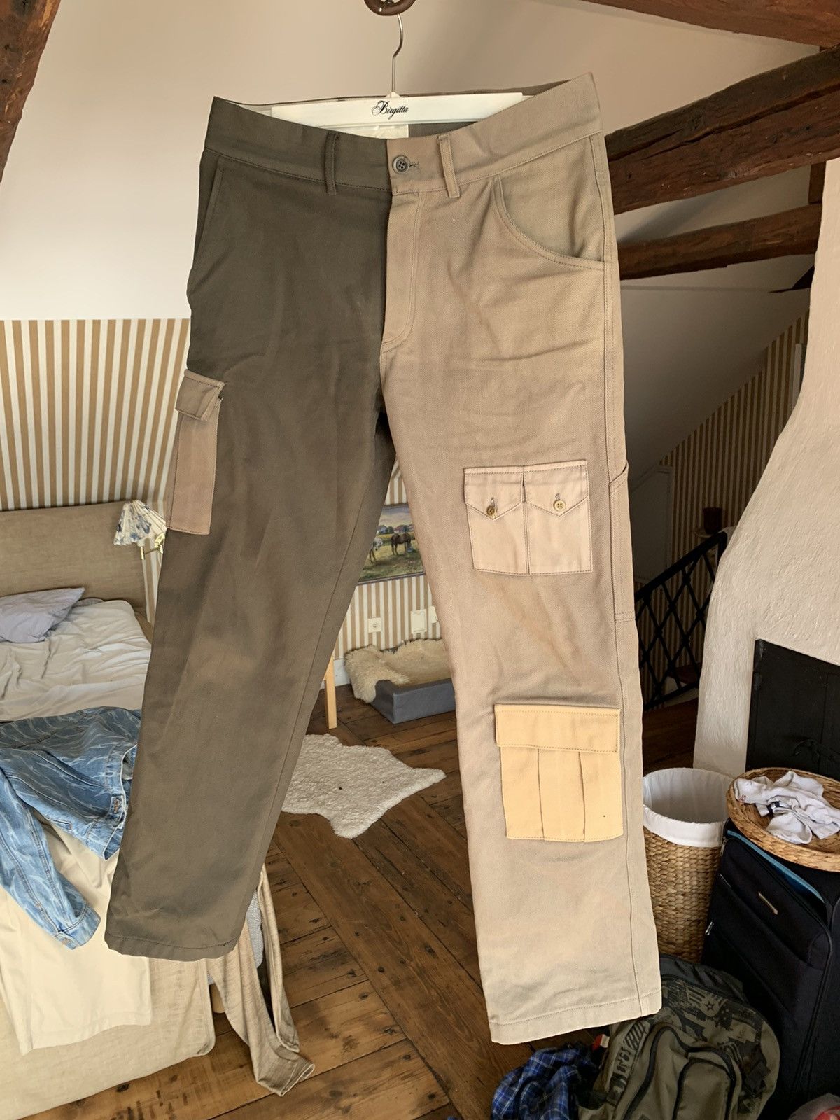 image of Gosha Rubchinskiy 50/50 Army Pants in Green, Men's (Size 30)