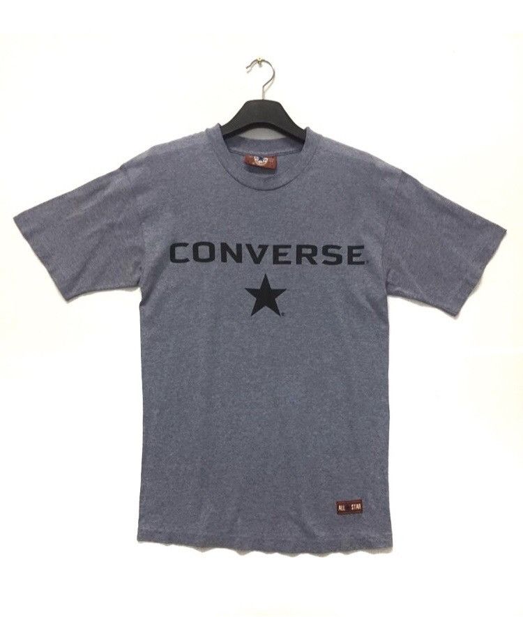 vintage 80s CONVERSE ALL STAR GRAY RAYON TRI BLEND LOGO SNEAKERS t-shirt  MED M