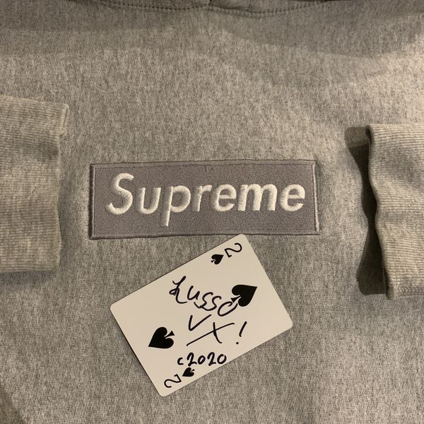 Supreme Silver on Silver Box logo hoodie | Grailed