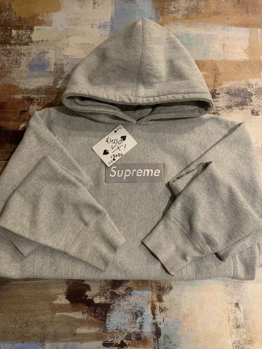 Supreme Silver on Silver Box logo hoodie | Grailed