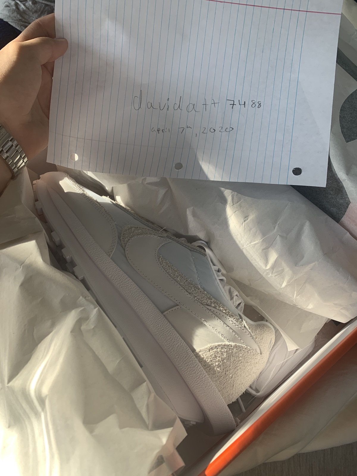 ld waffle white nylon