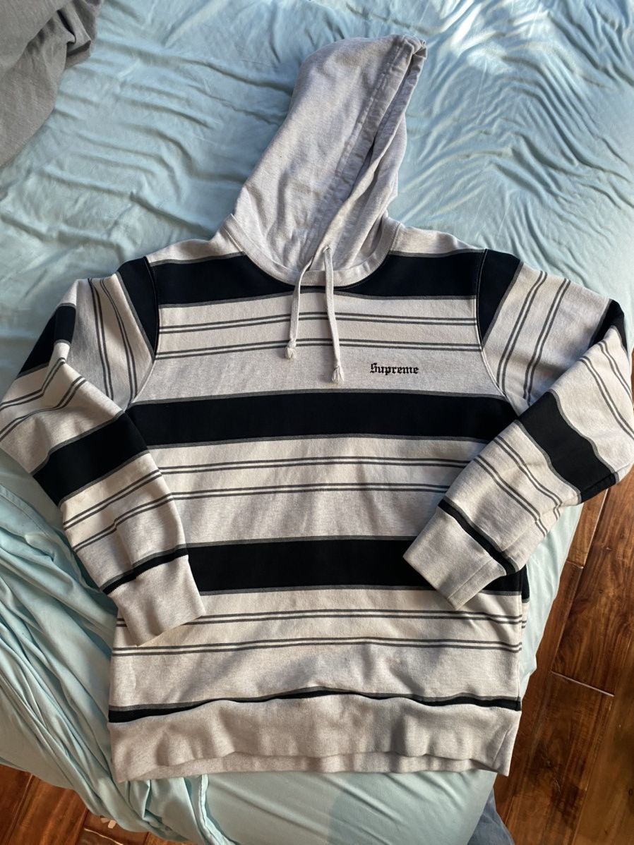 Supreme 2024 Striped Hooded Crewneck SS17