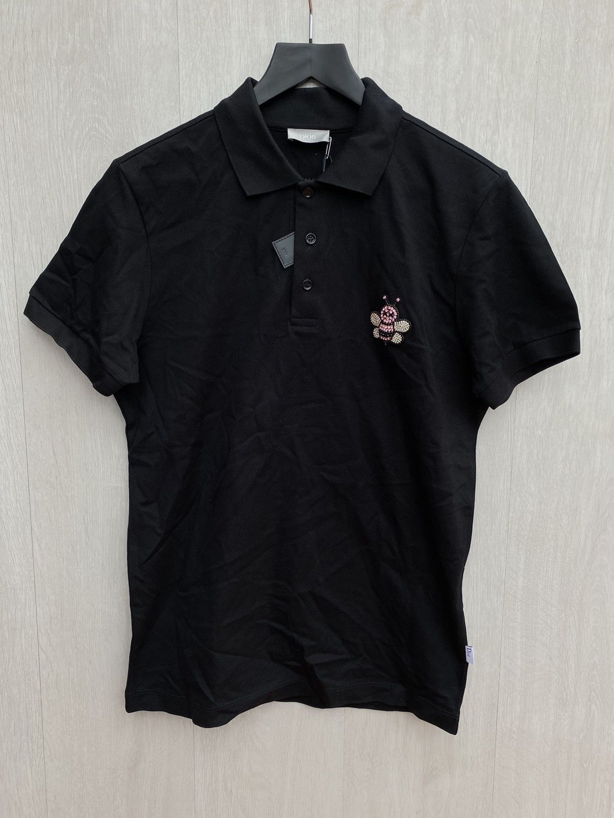 Dior Dior x Kaws Black Crystal Embellished Bee Polo Shirt Grailed