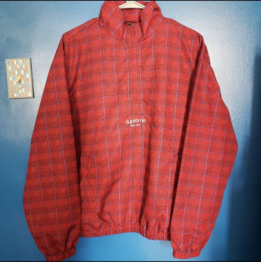 Supreme Supreme Track Half Zip Pullover (SS20) Red Glen Plaid Size US M / EU 48-50 / 2 - 1 Preview