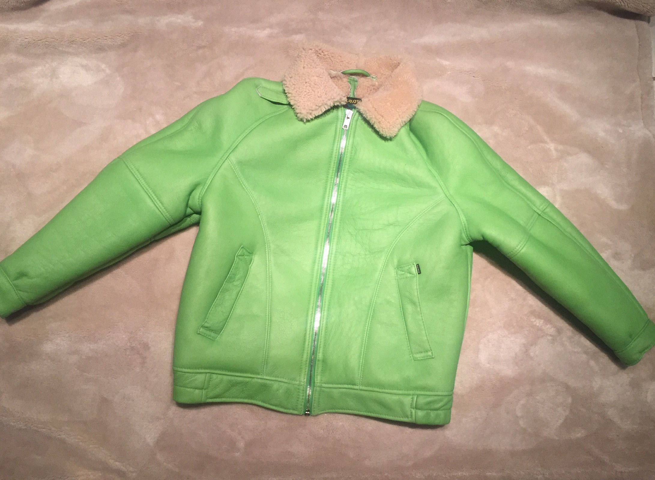 Schott × Supreme Supreme/Schott Shearling Bomber Green | Grailed