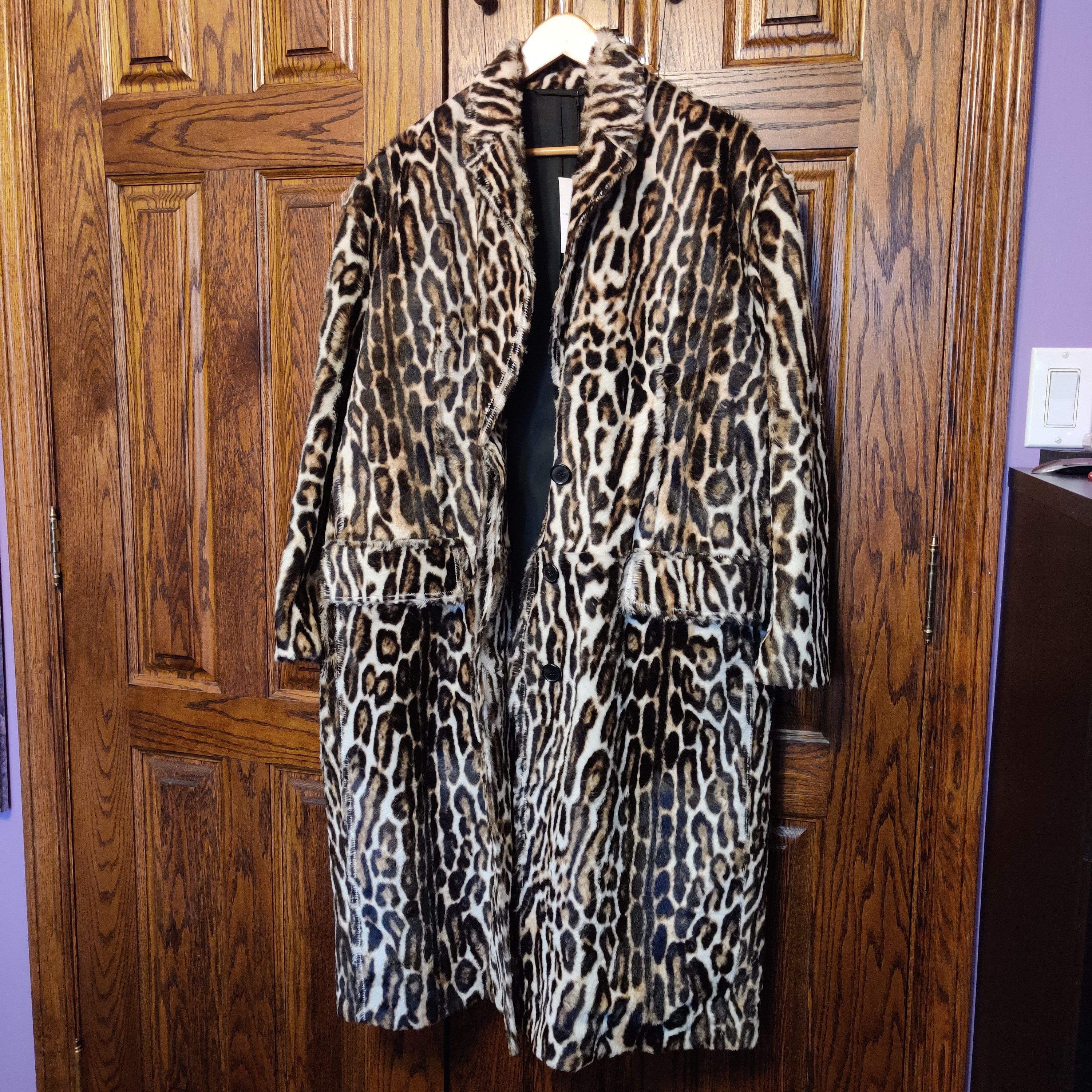 Calvin klein leopard coat online