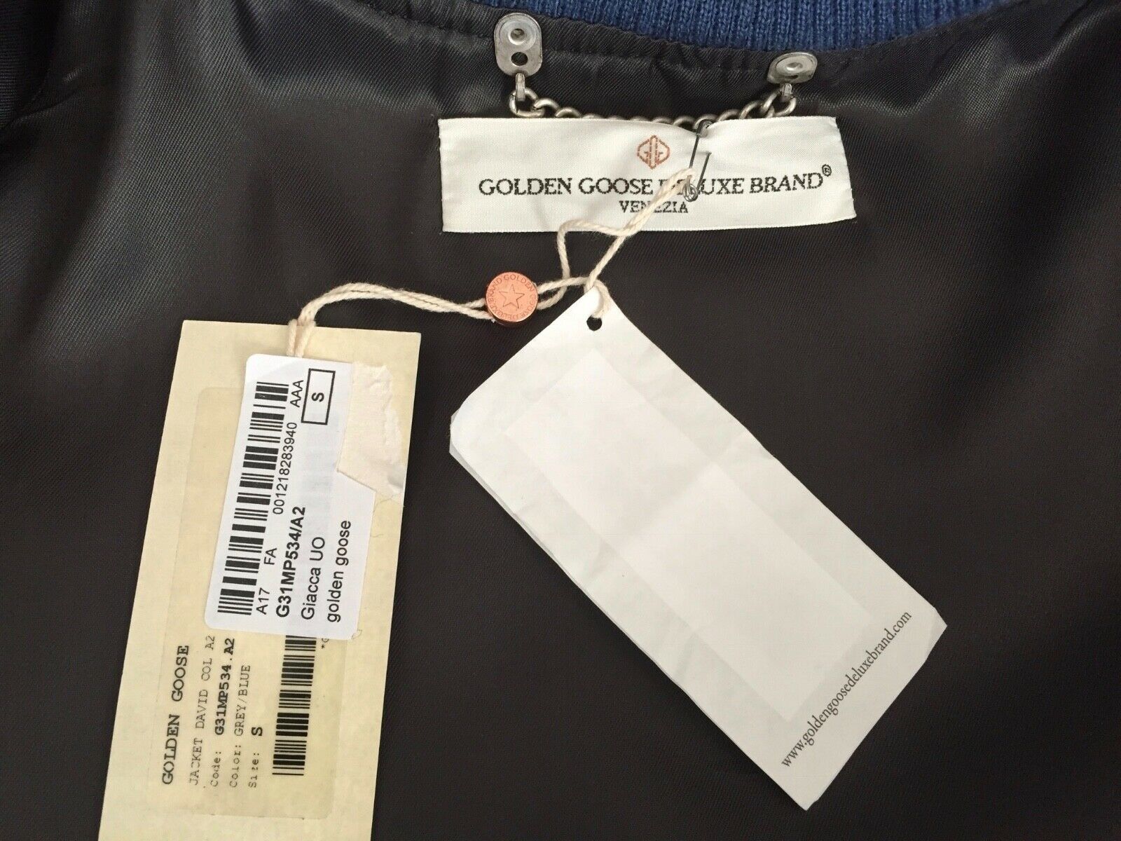 Leather Bomber Varsity Jacket Color Block Grey Blue GRAIL!