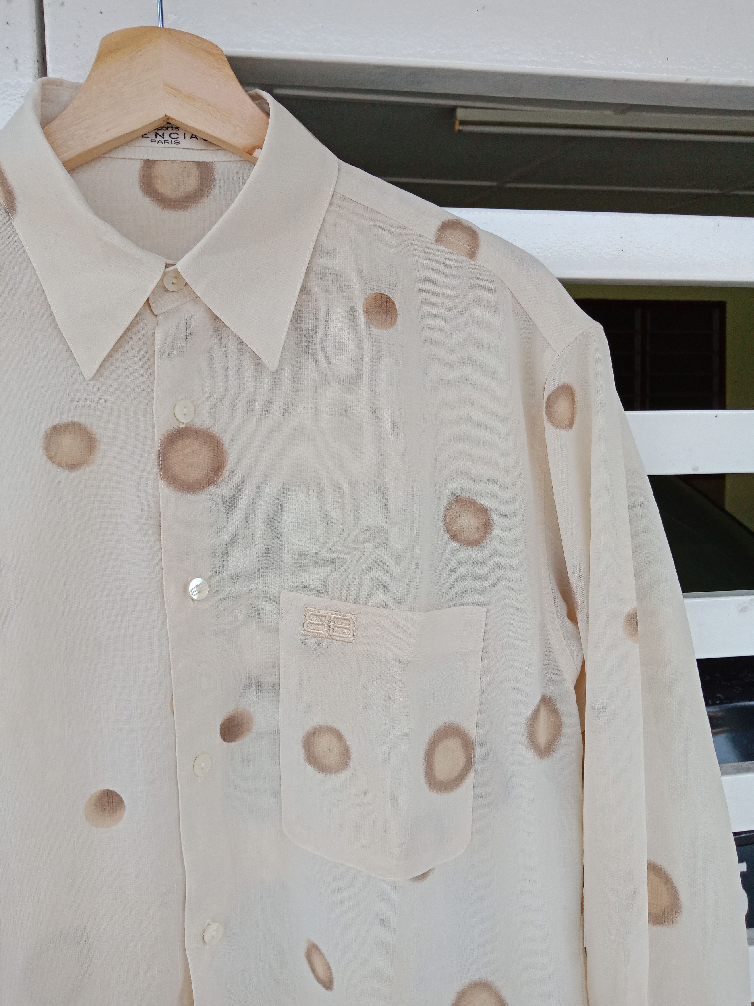 Balenciaga Balenciaga Abstract Pattern Structured Long Sleeve Shirt Size US M / EU 48-50 / 2 - 7 Thumbnail