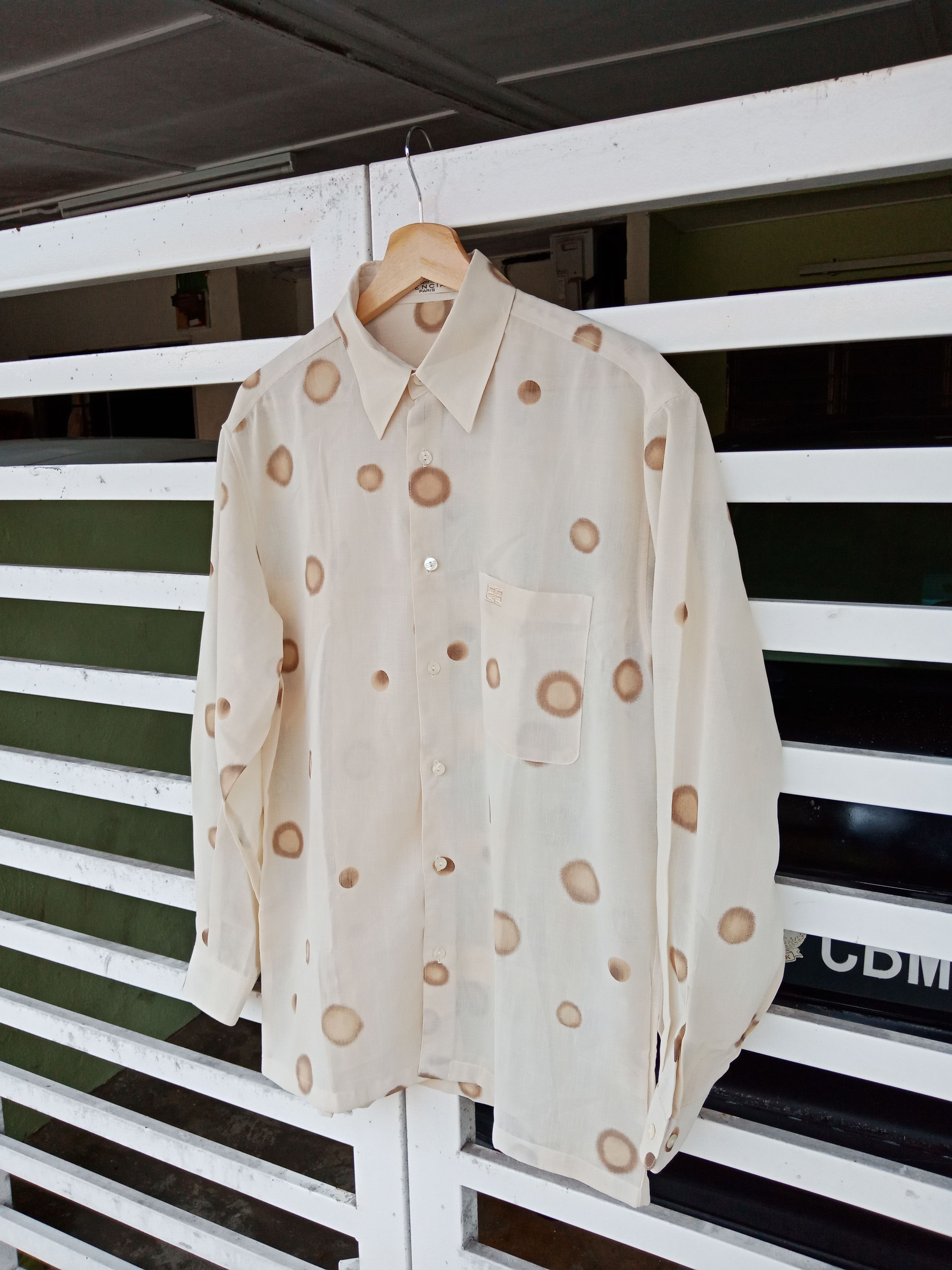 Balenciaga Balenciaga Abstract Pattern Structured Long Sleeve Shirt Size US M / EU 48-50 / 2 - 3 Thumbnail