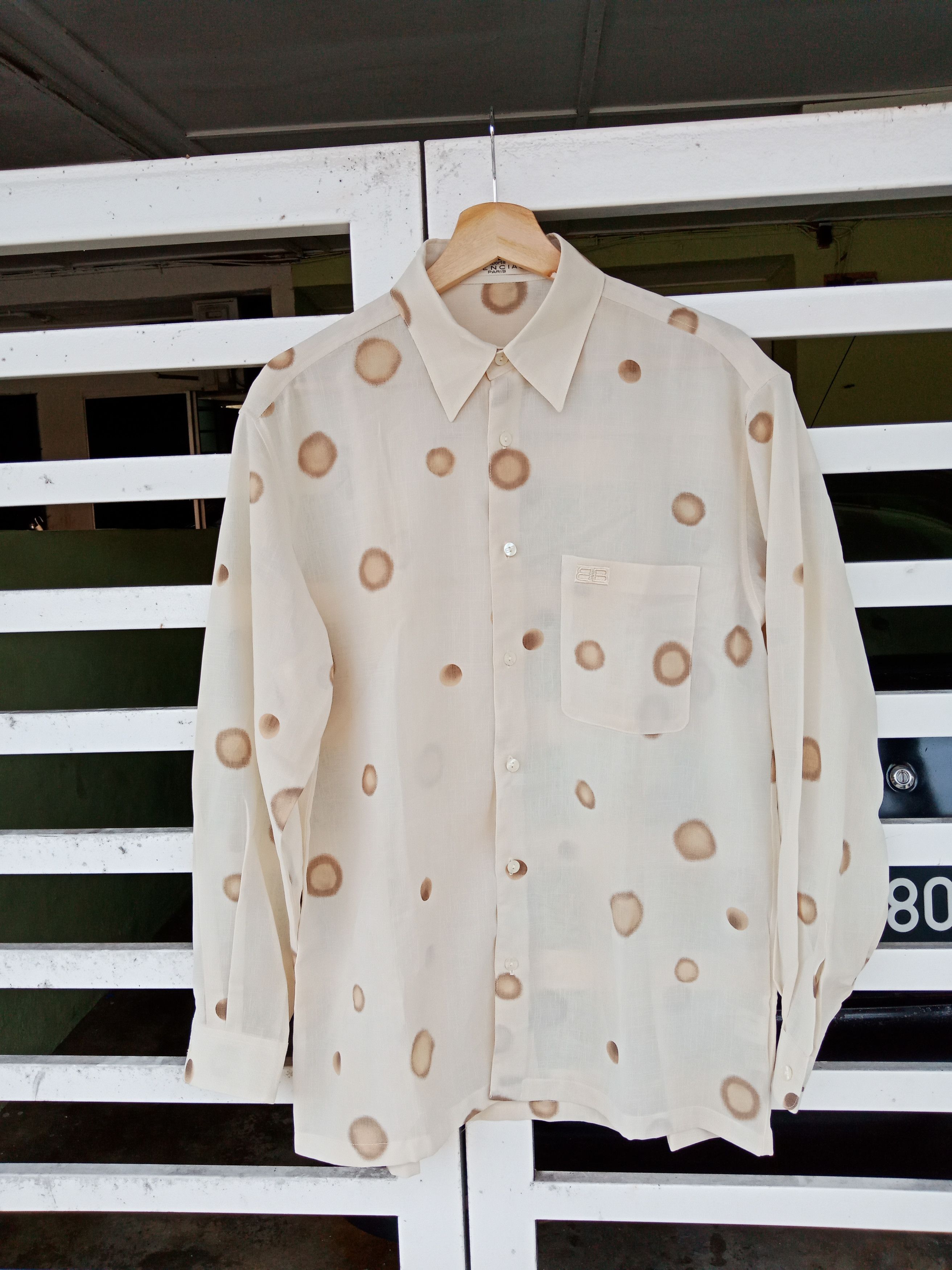 Balenciaga Balenciaga Abstract Pattern Structured Long Sleeve Shirt Size US M / EU 48-50 / 2 - 1 Thumbnail