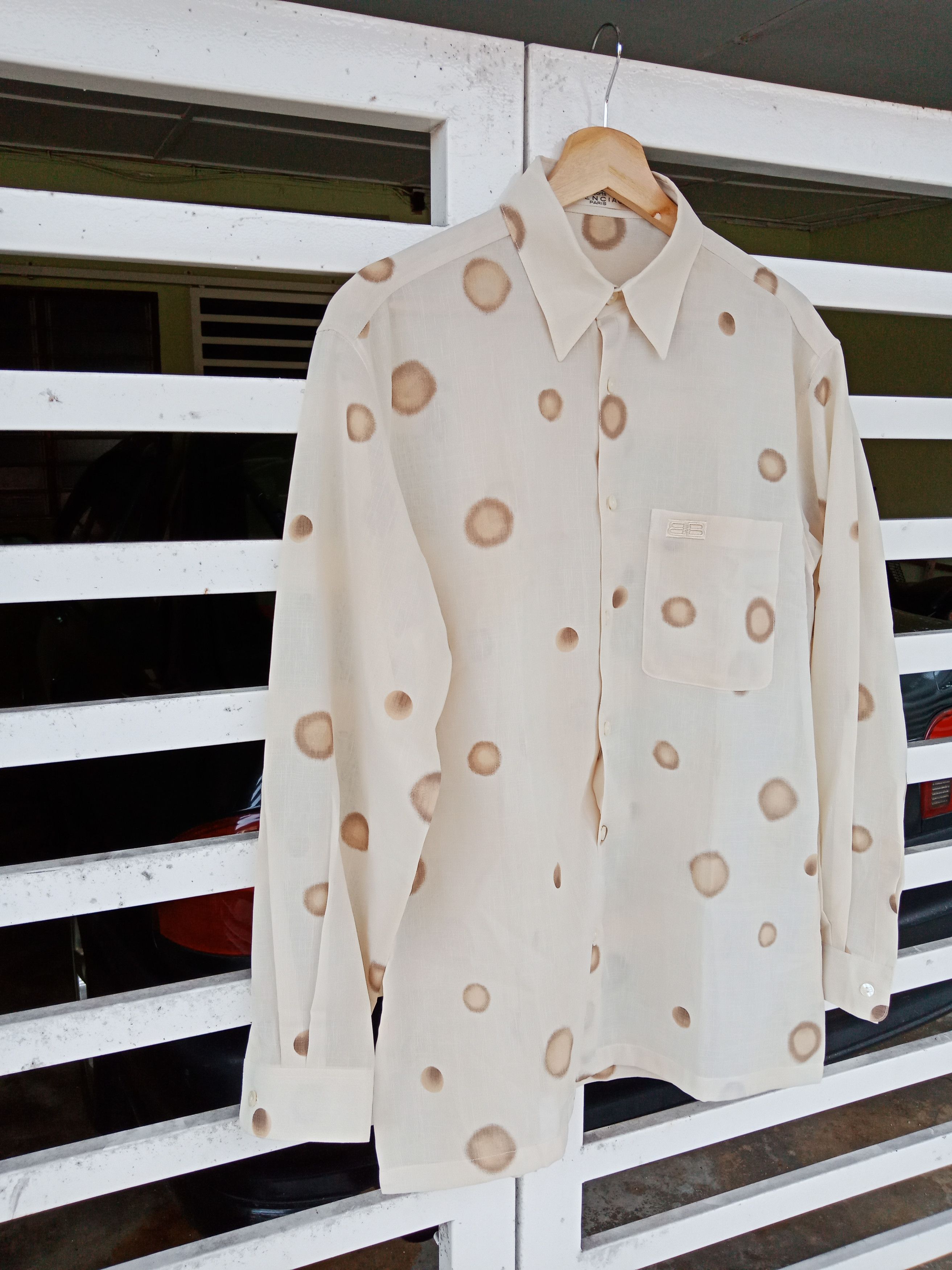 Balenciaga Balenciaga Abstract Pattern Structured Long Sleeve Shirt Size US M / EU 48-50 / 2 - 4 Thumbnail