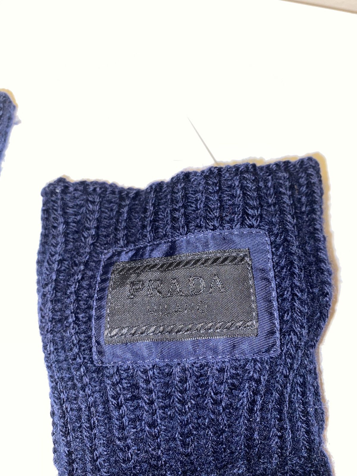 Prada Prada Navy Blue knitted AW18 GLOVES Size ONE SIZE - 3 Thumbnail