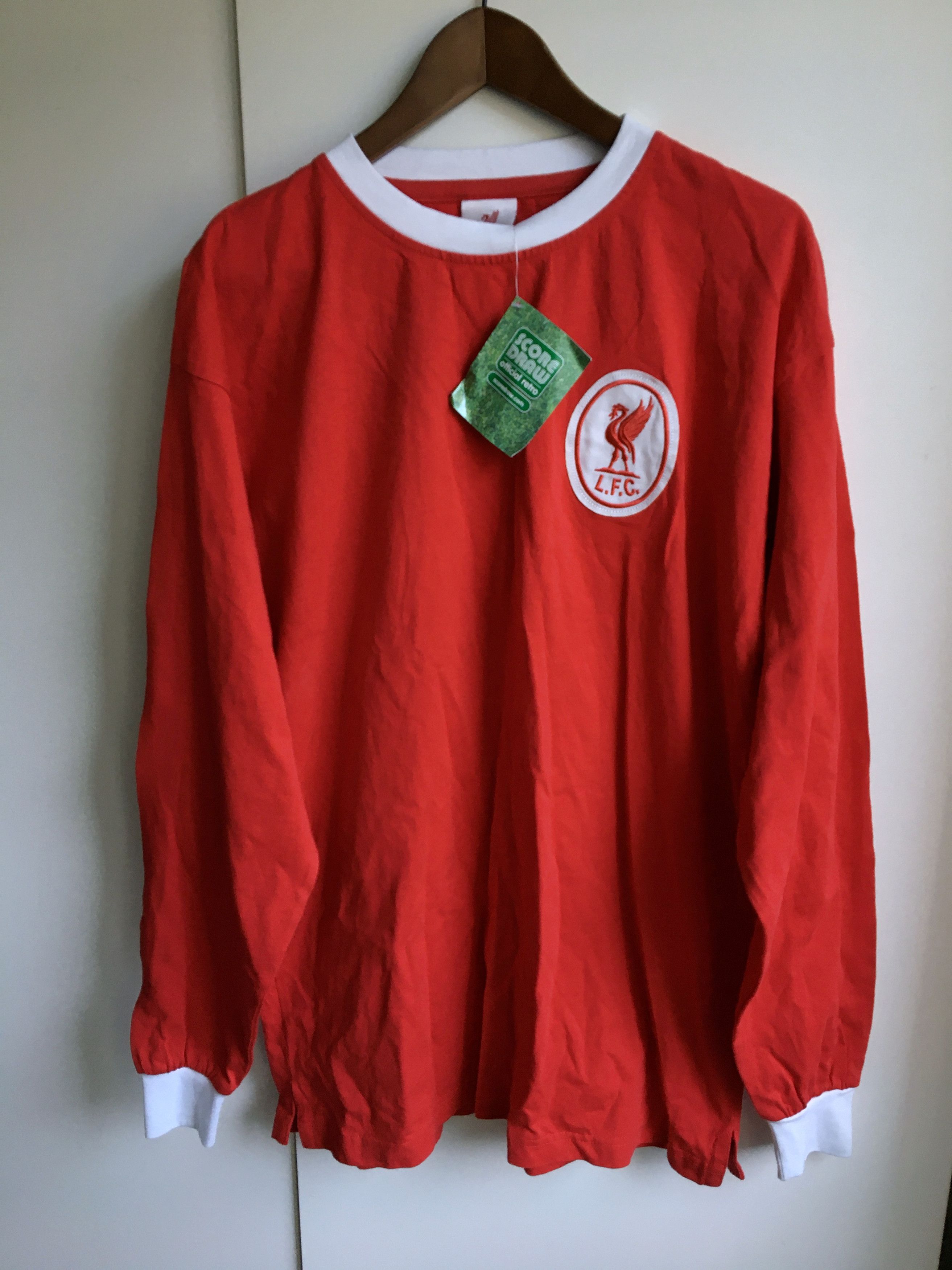 Vintage Liverpool FC Score Draw Official Retro Football