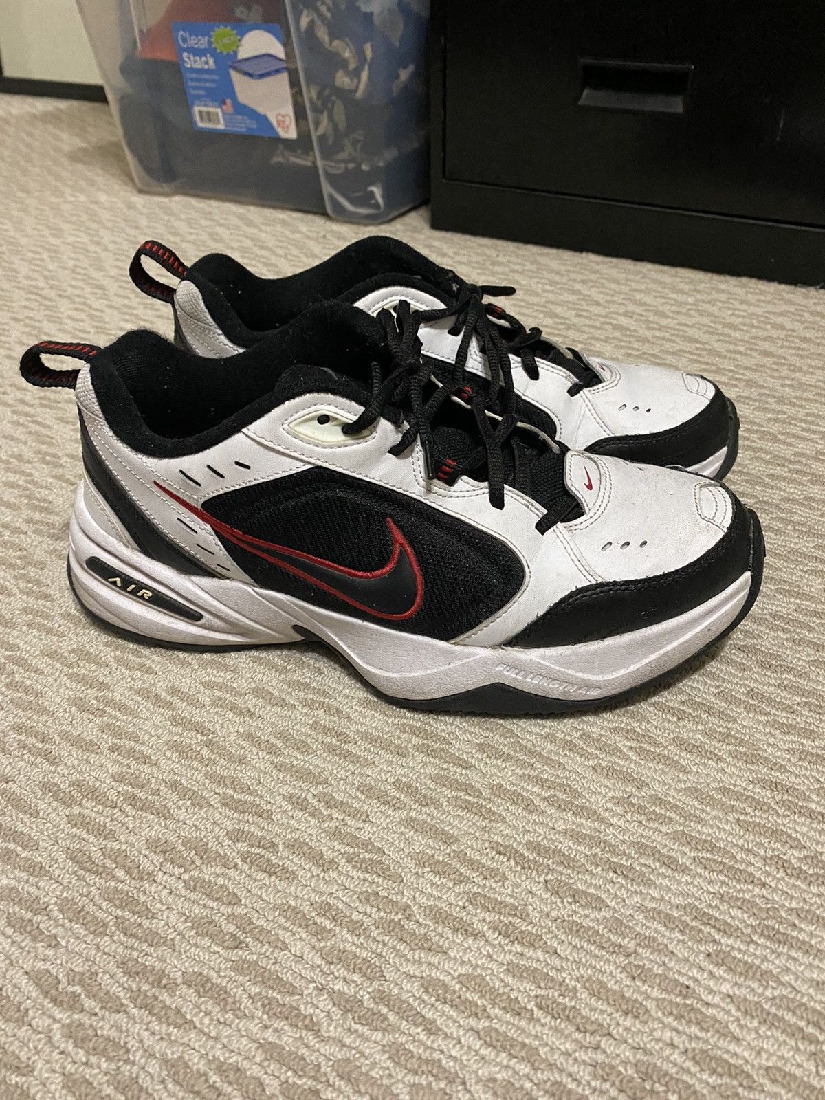 nike monarch black white red