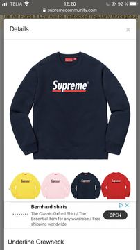 Supreme Underline Crewneck | Grailed