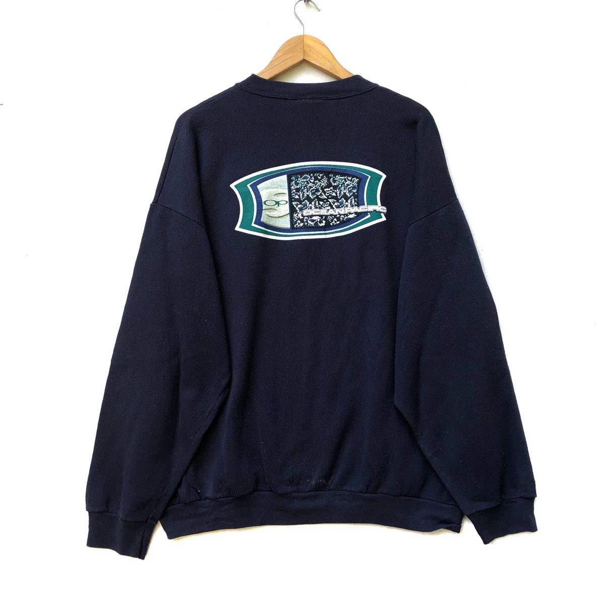 image of 90's Op Ocean Pacific Surfwear Local Motion Crewneck in Navy, Men's (Size Large)