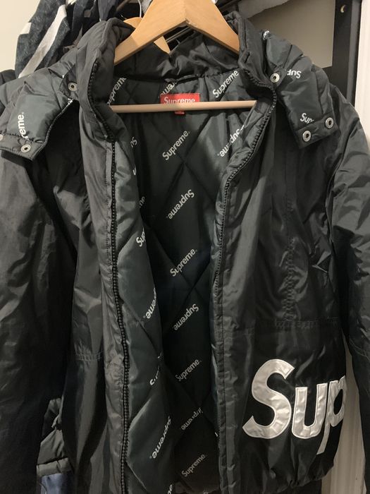 Supreme Sideline Logo Parka (Black) FW16 | Grailed