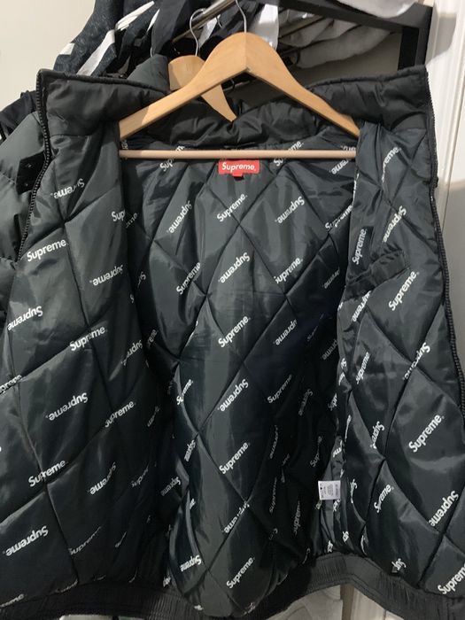 Supreme Sideline Logo Parka (Black) FW16 | Grailed