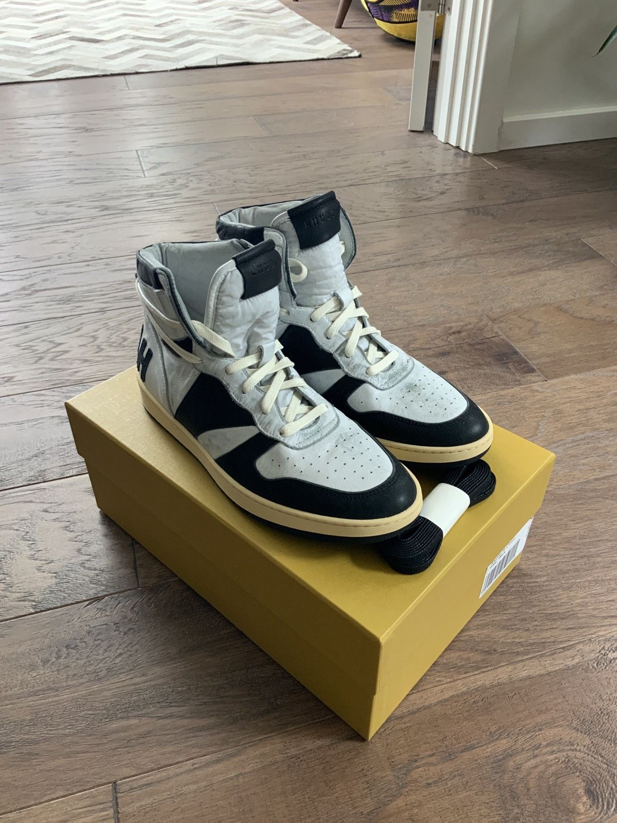 Rhude Rhude Rhecess Hi Hell Yeah white/black | Grailed
