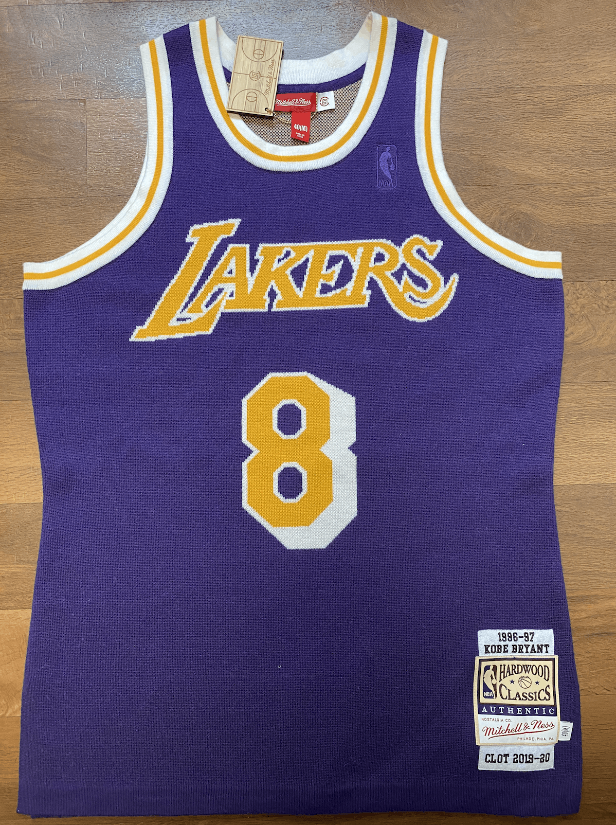 CLOT X Mitchell & Ness Kobe Bryant Knit Jersey Purple/Yellow Men's - US