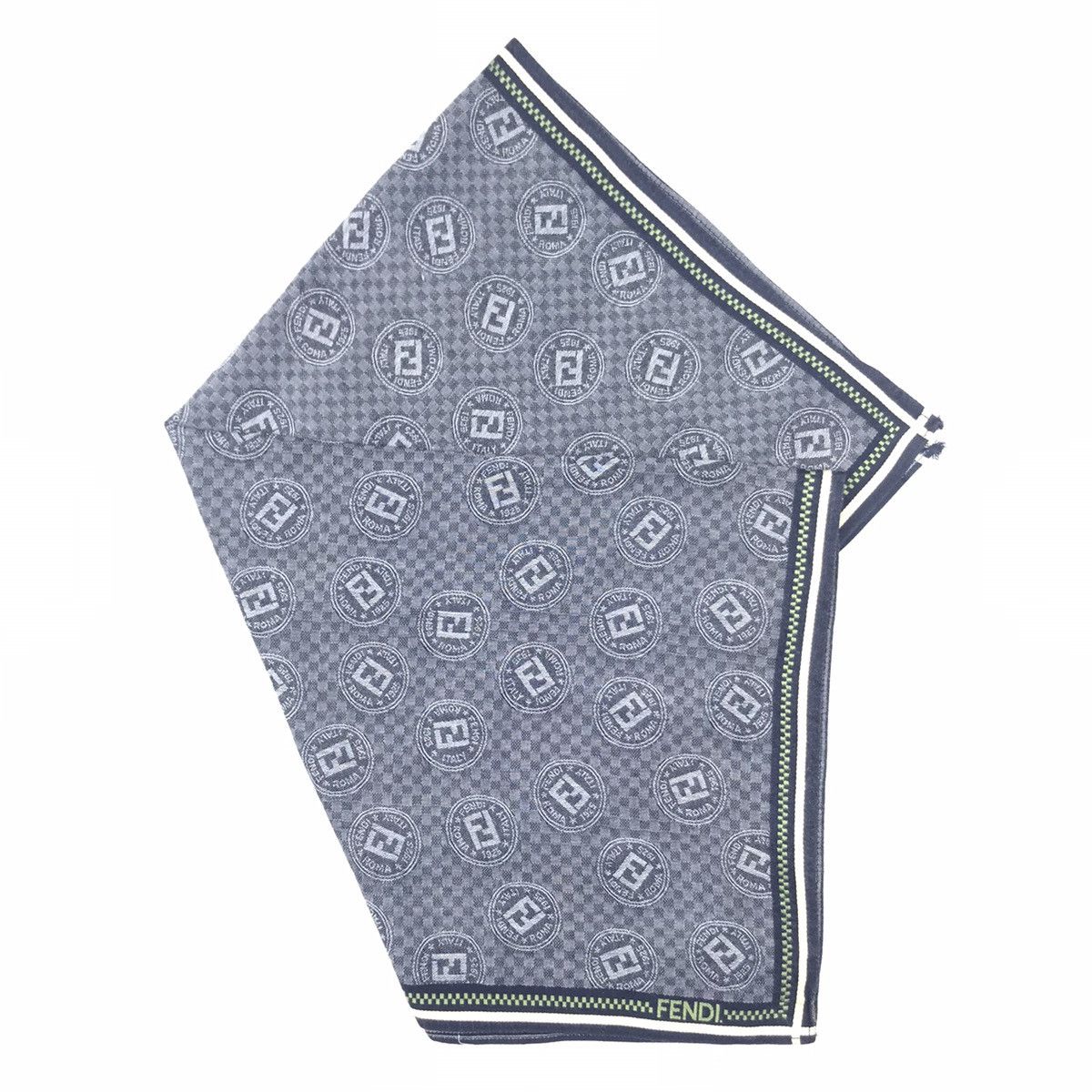 FENDI FF HANDKERCHIEF BANDANA RARE LUXURY ITALY GREY