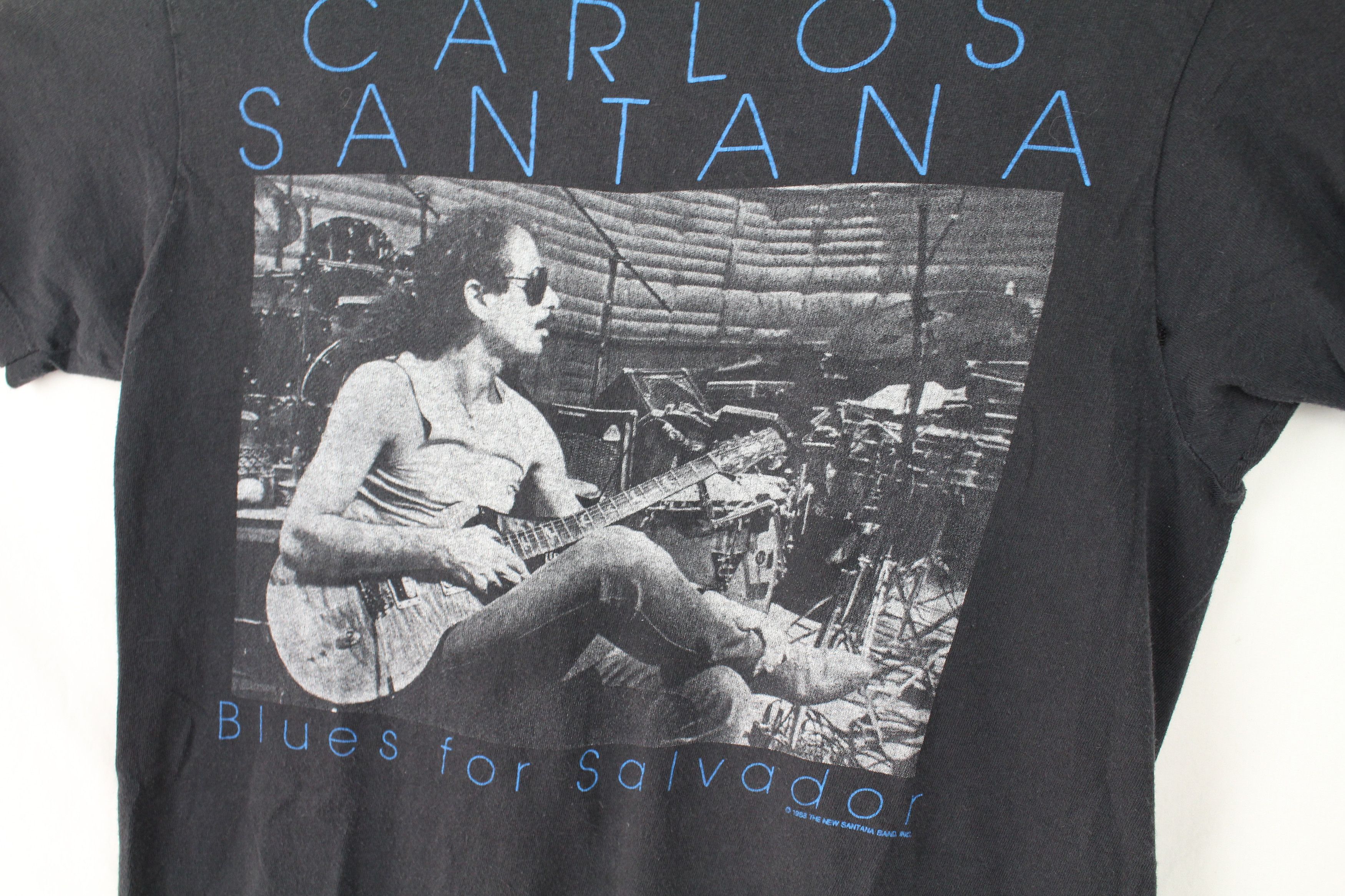 Vintage 80’s Carlos Santana 1988 Blues 2024 For Salvador Short Sleeve Tee Black M